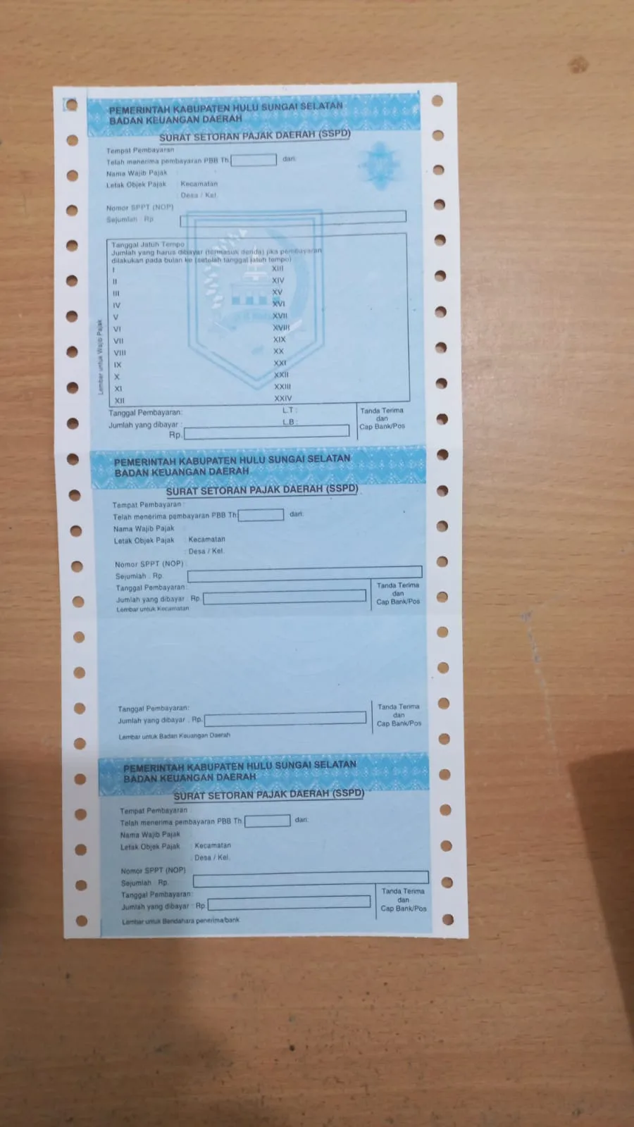 Blanko SSPD Engkel (Kertas PBB)