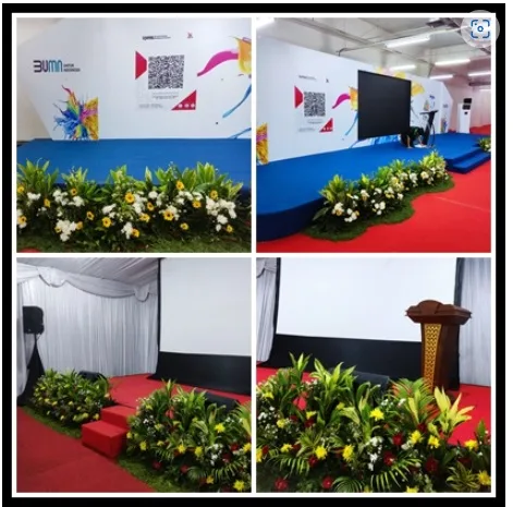 dekorasi kantor dengan ukuran panjang dan lebar minimanlis 12 meter x 4 meter