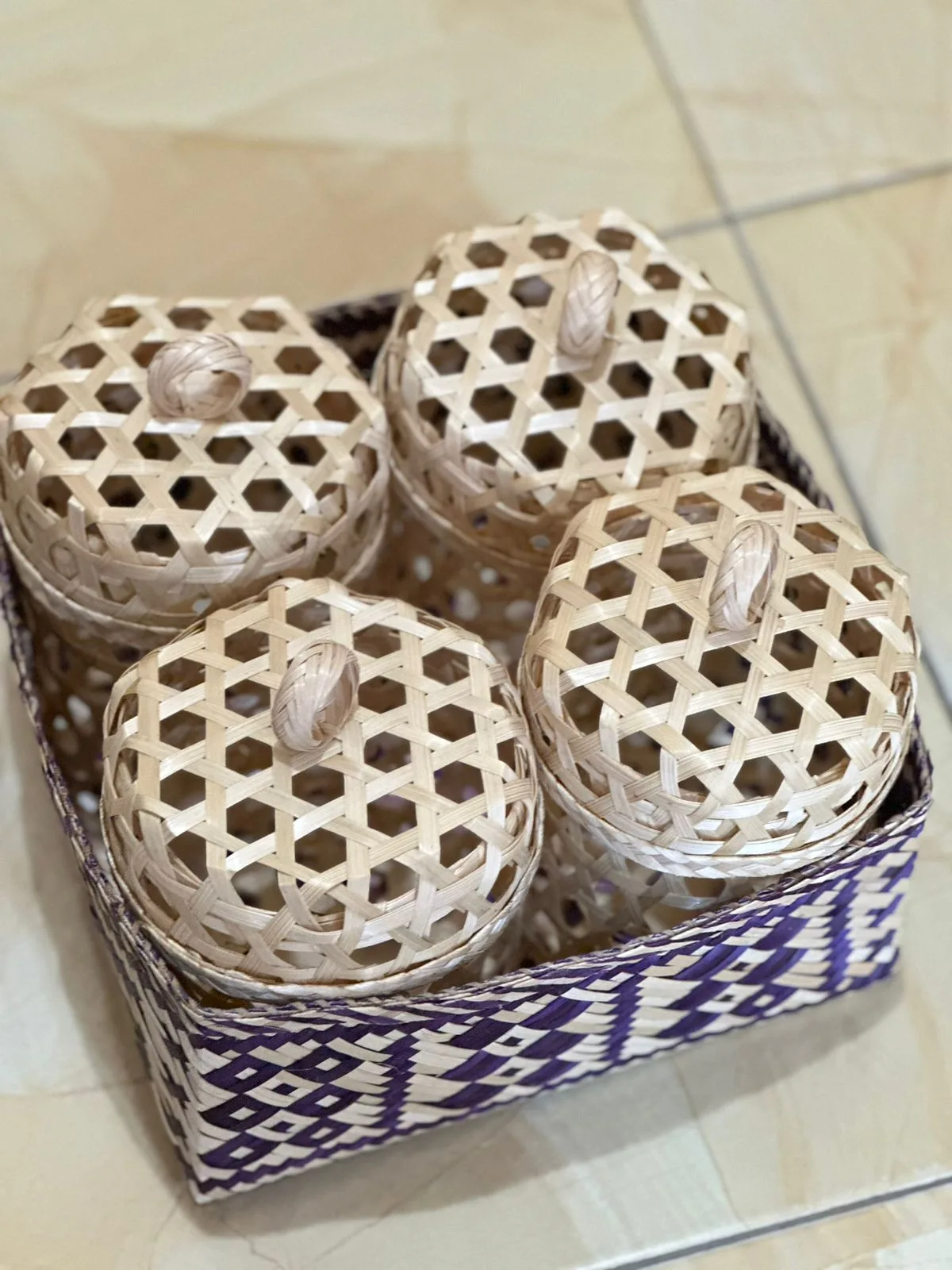 Set Keranjang Bambu Toples
