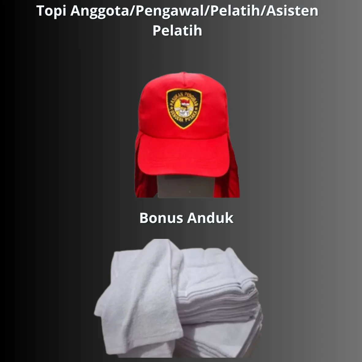 Topi Anggota/Pengawal/Pelatih/Asisten Pelatih