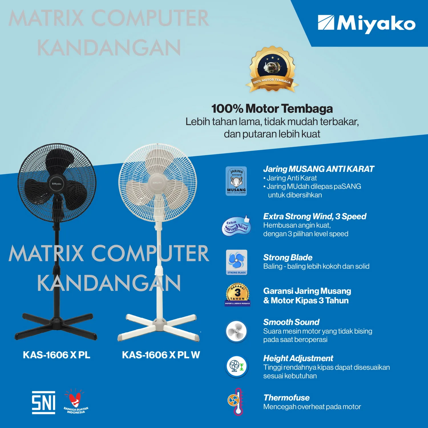 KIPAS ANGIN STANDING MIYAKO KAS-1606 X PL