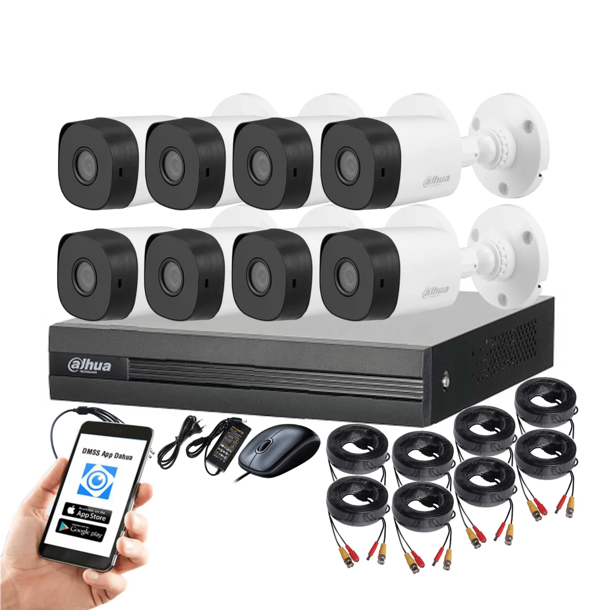 PAKET CCTV 8CH (8 KAMERA) 2MP DAHUA FULL COLOR