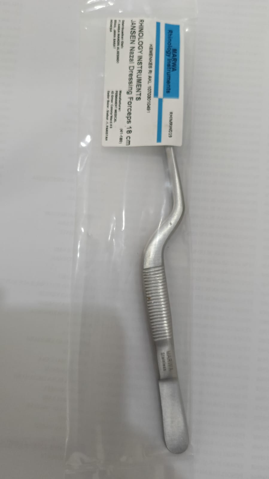 Pinset Bayonet Hidung Jansen Nasal Dressing Forceps 18cm Marwa