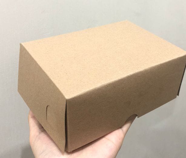 Kotak makan kardus cokelat