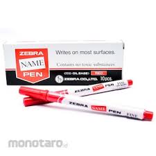 ZEBRA NAMEPEN RED