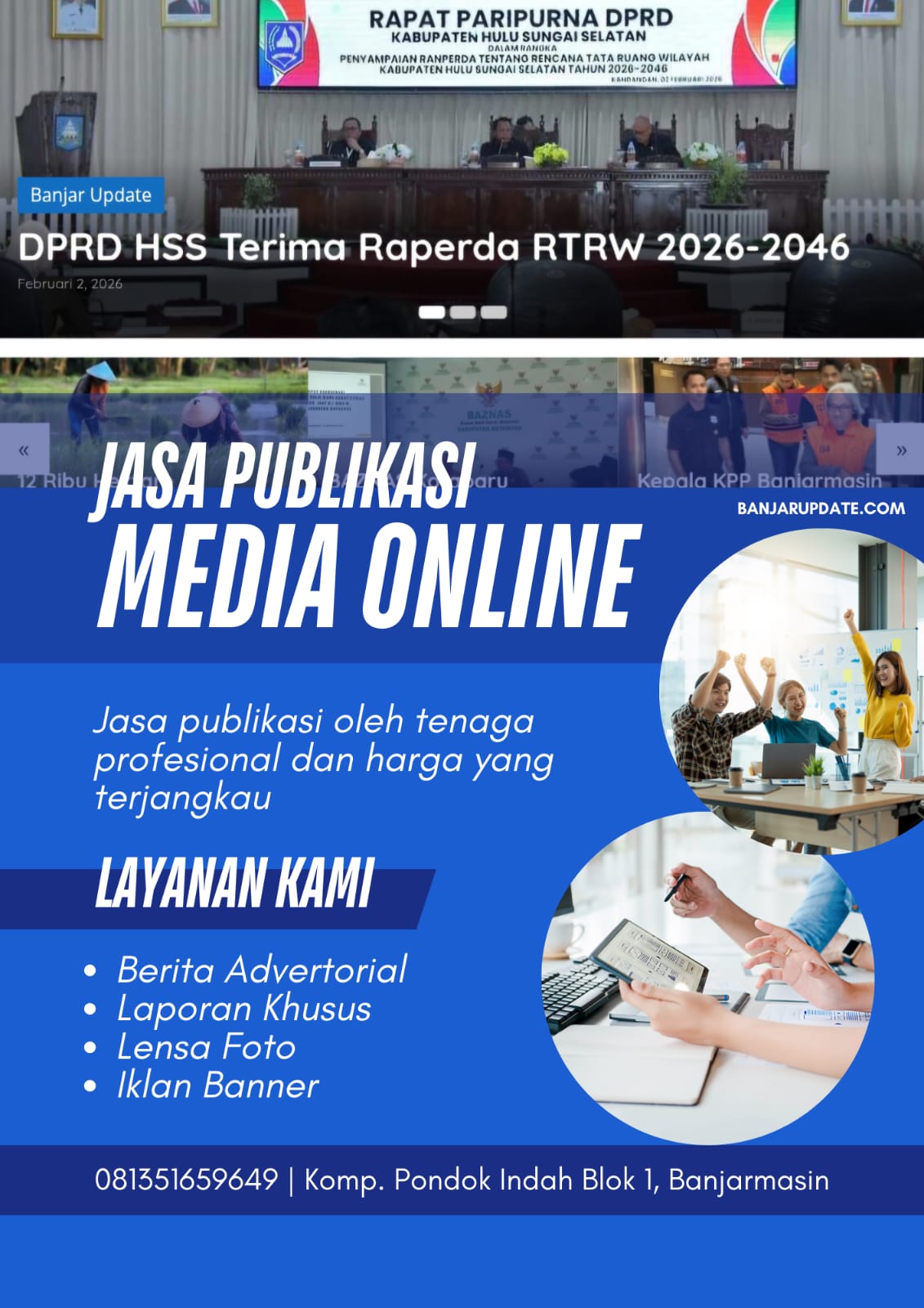 Jasa Publikasi Berita Advertorial (www.banjarupdate.com)