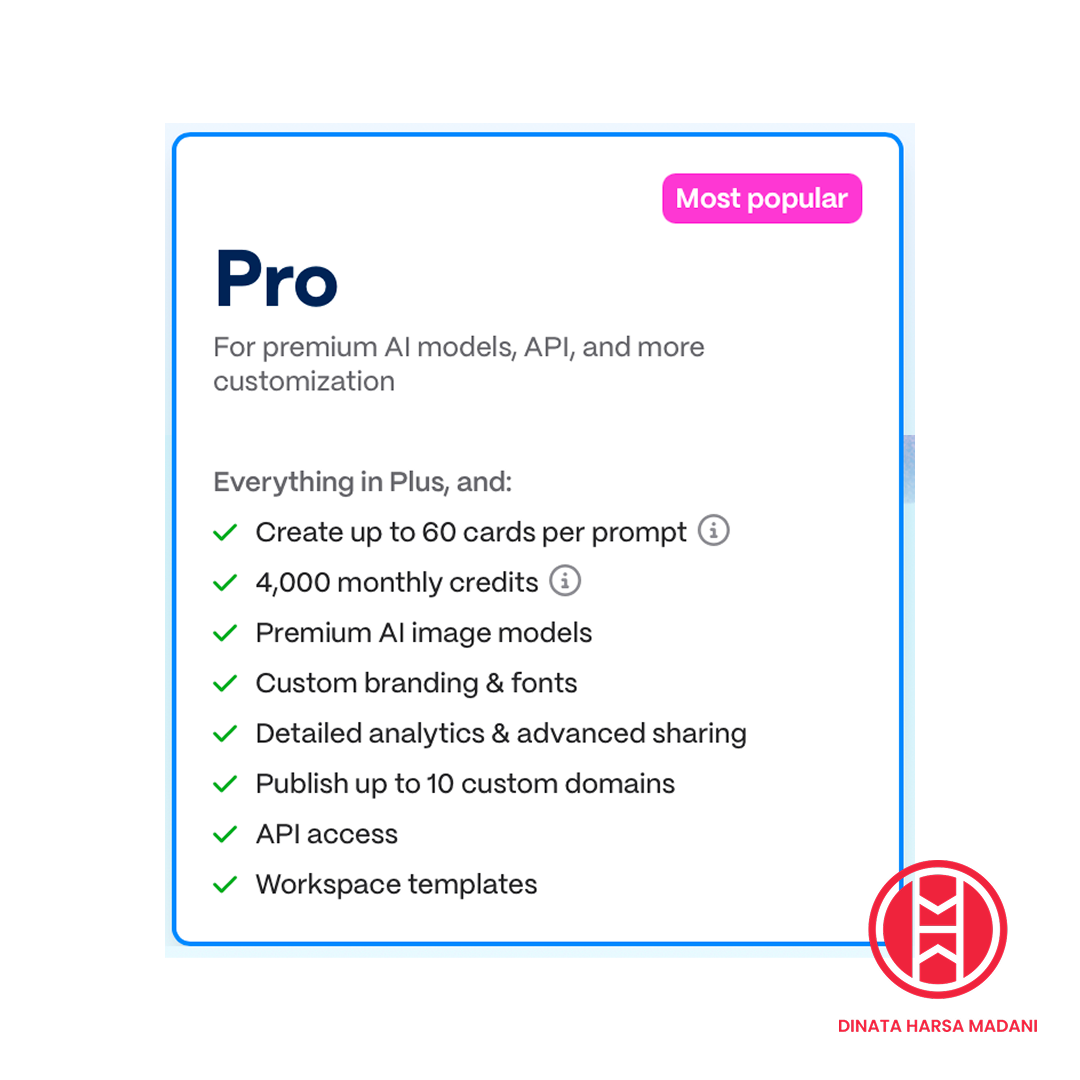 Lisensi Gamma AI Pro (Presentasi AI) 1 Tahun