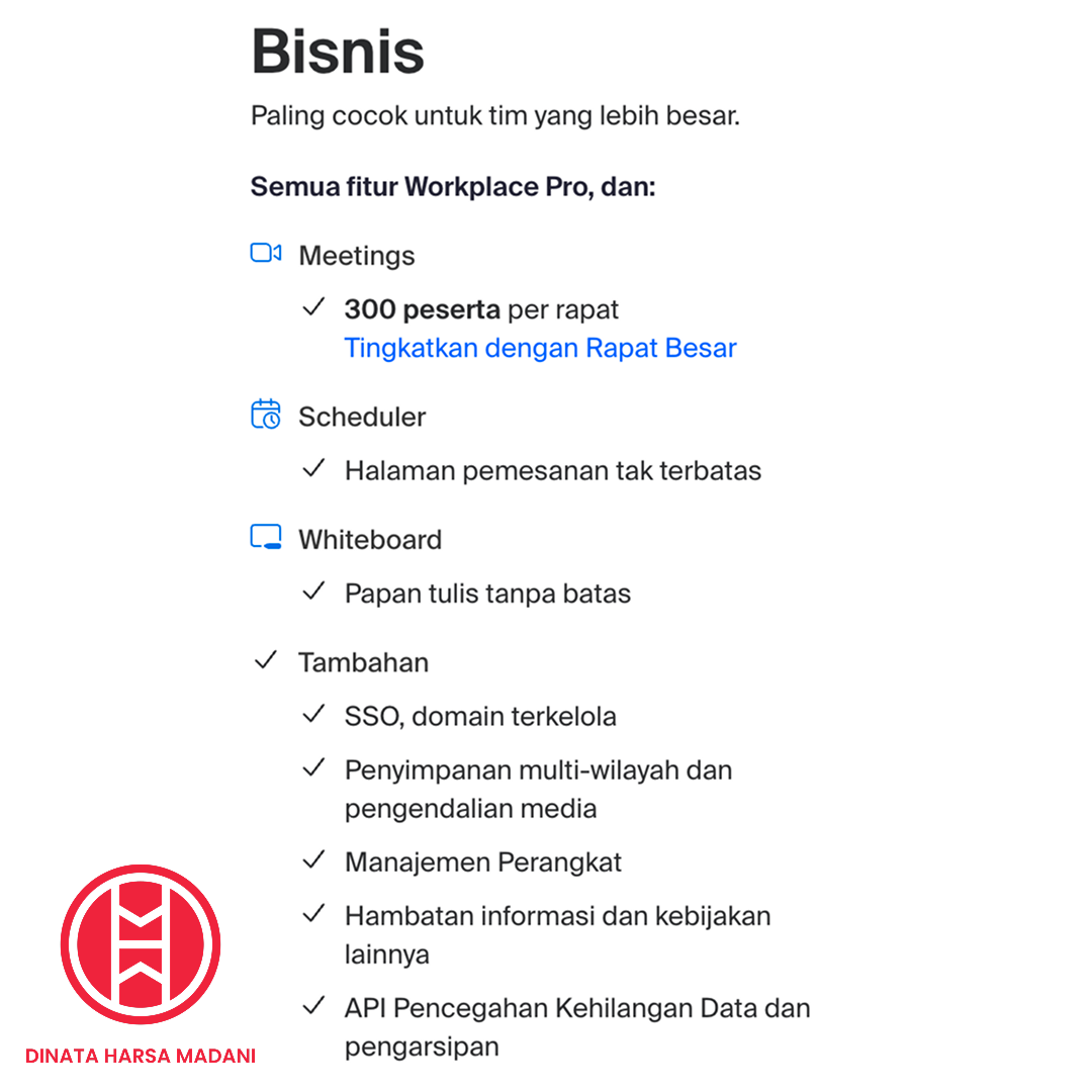 Lisensi Zoom Workplace Business 1 Tahun