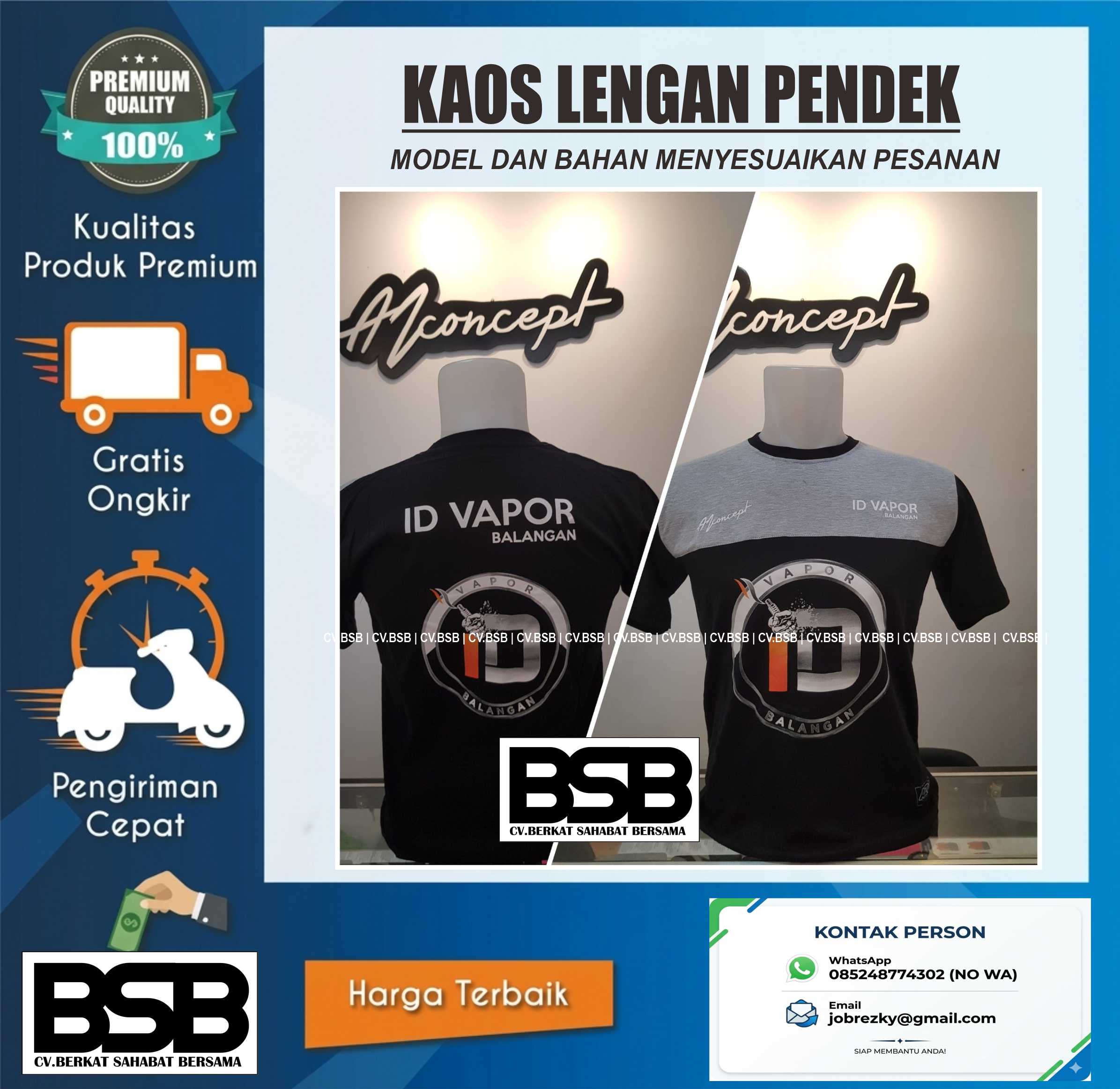 BAJU KAOS LENGAN PENDEK