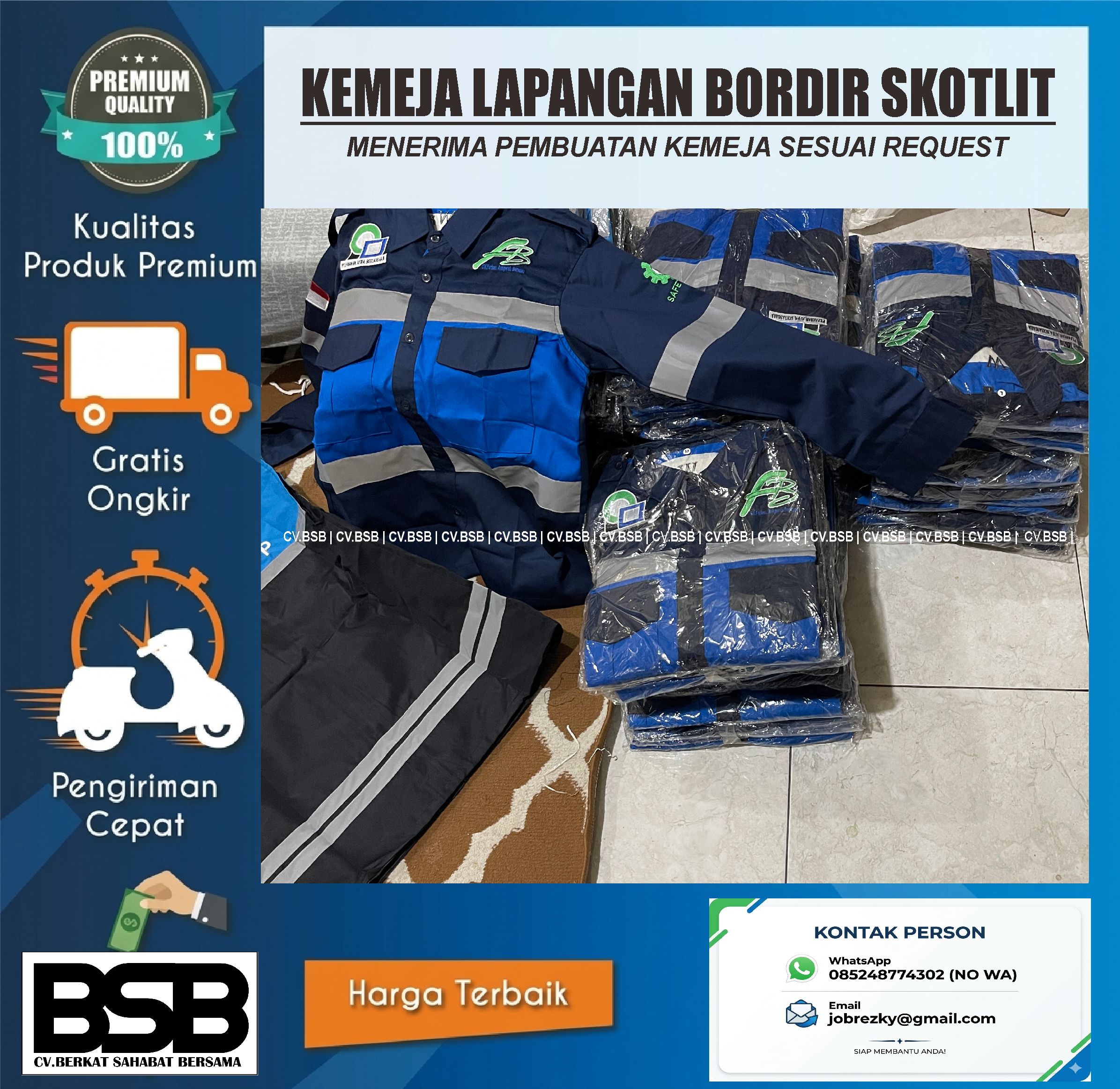 KEMEJA KERJA HARIAN/LAPANGAN/DLL
