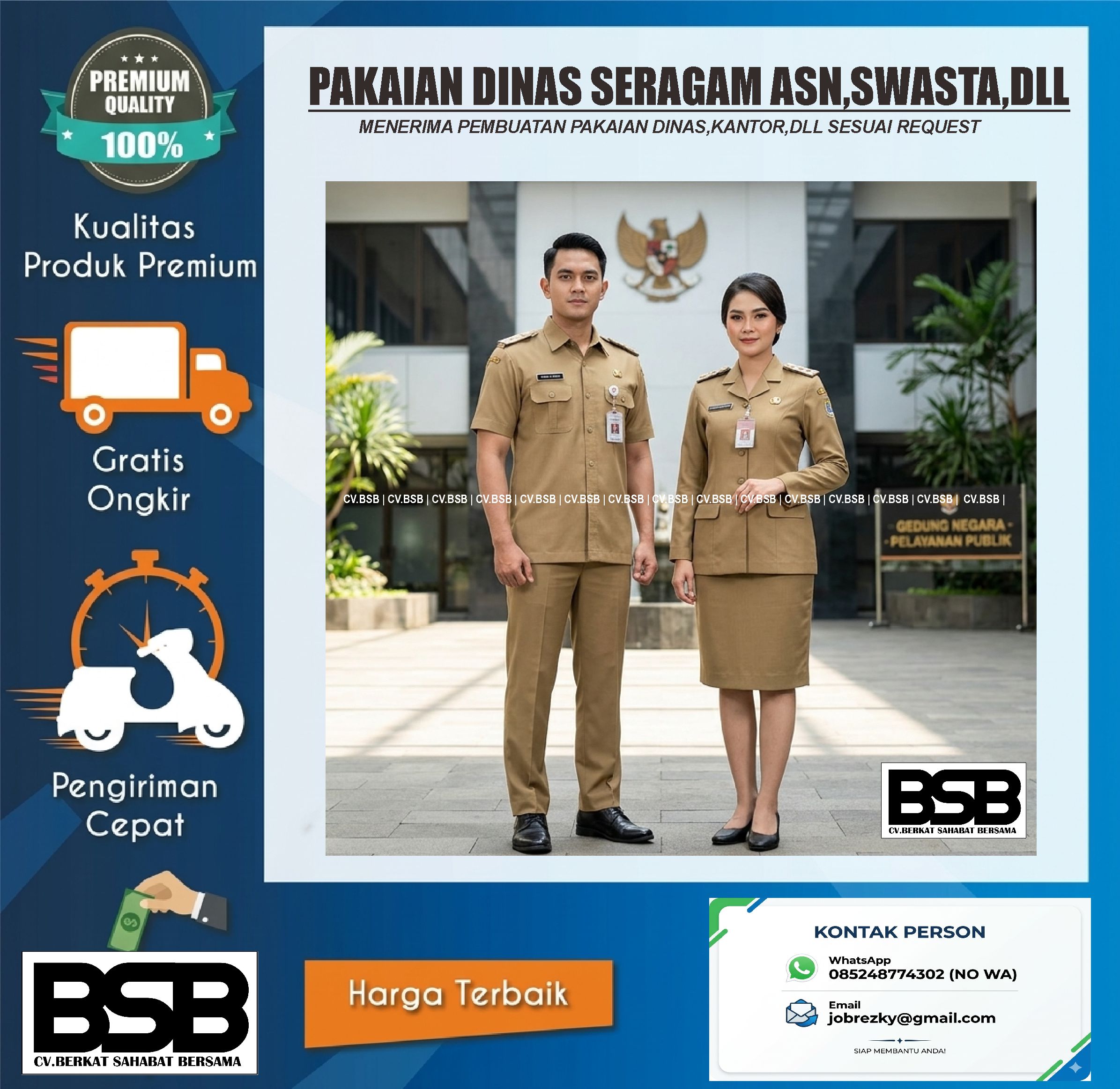BAJU DAN CELANA ASN/PNS/TNI/POLRI KOSTUM