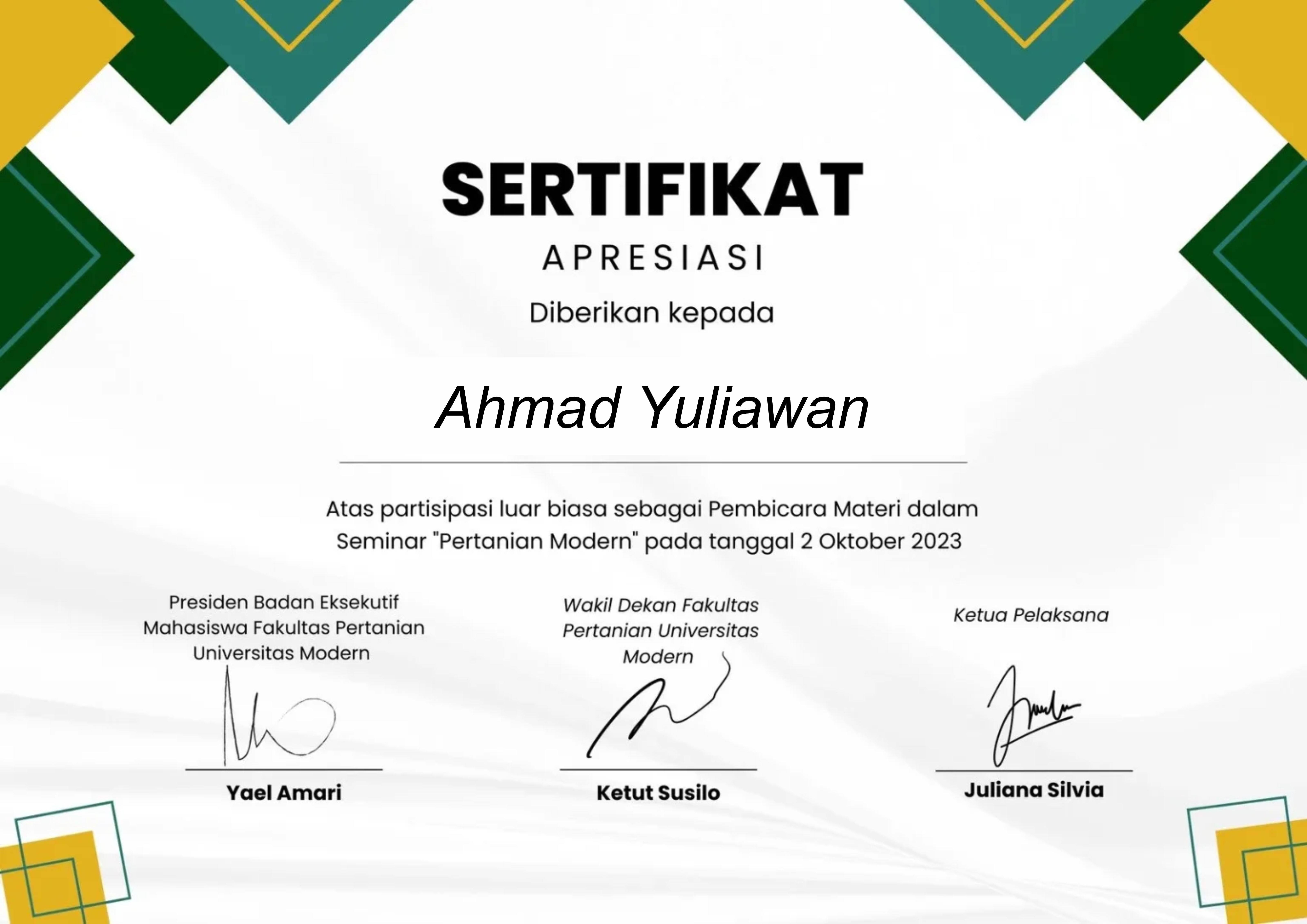 PIAGAM DAN SERTIFIKAT