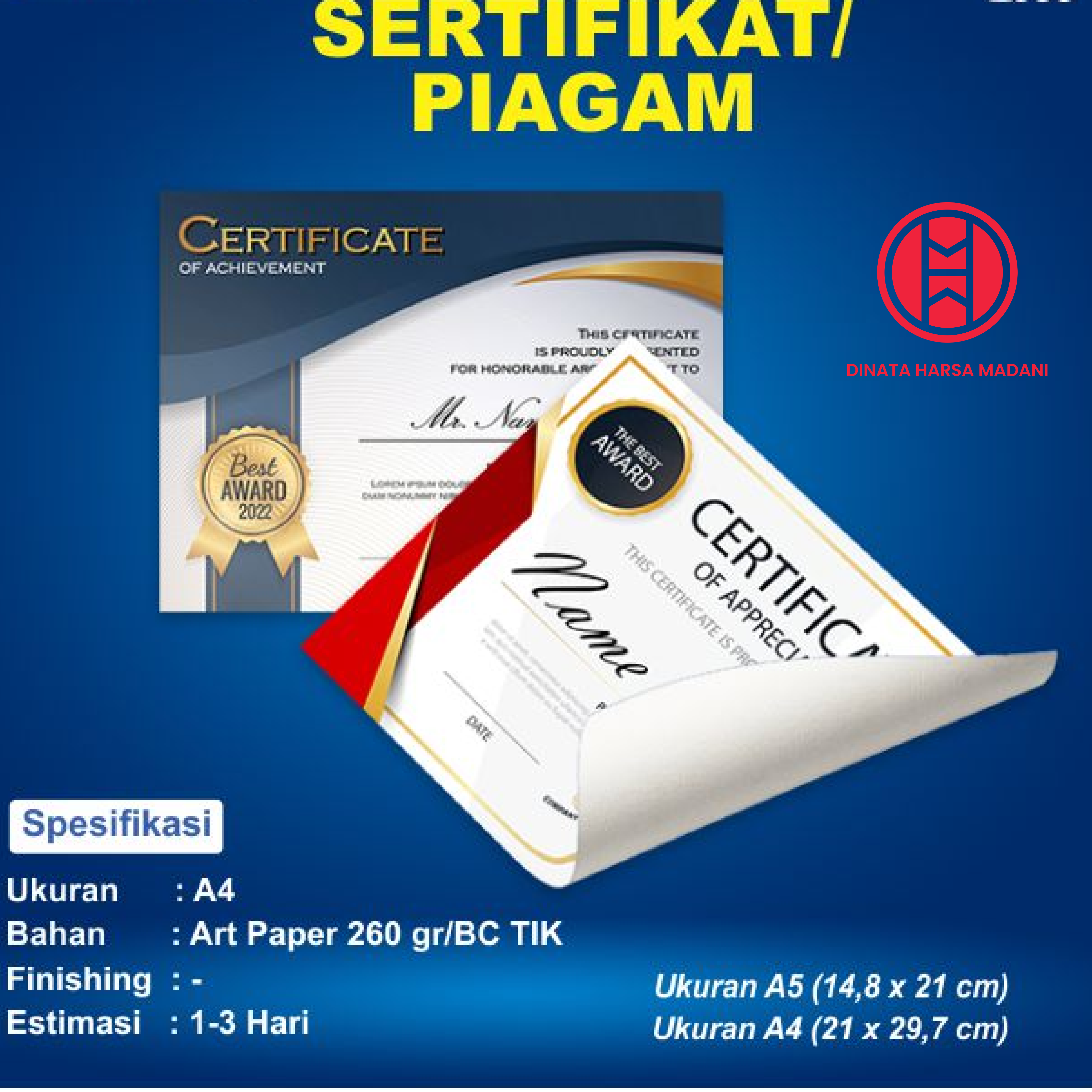Cetak Sertifikat Piagam