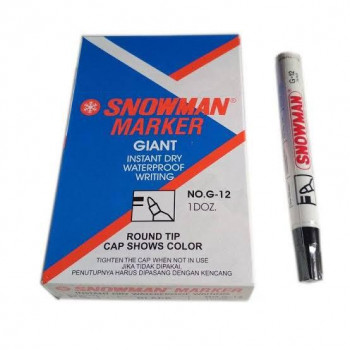 SPIDOL HITAM SNOWMAN PERMANENT
