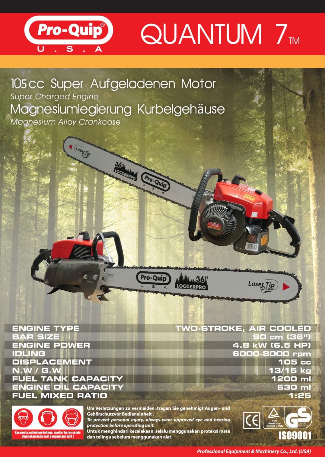 Chainsaw 36 inch proquip quantum 7 mesin gergaji