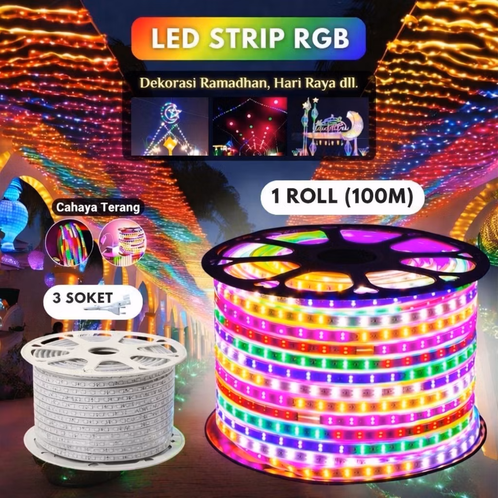 Lampu Hias Roll 100M RGB 2835