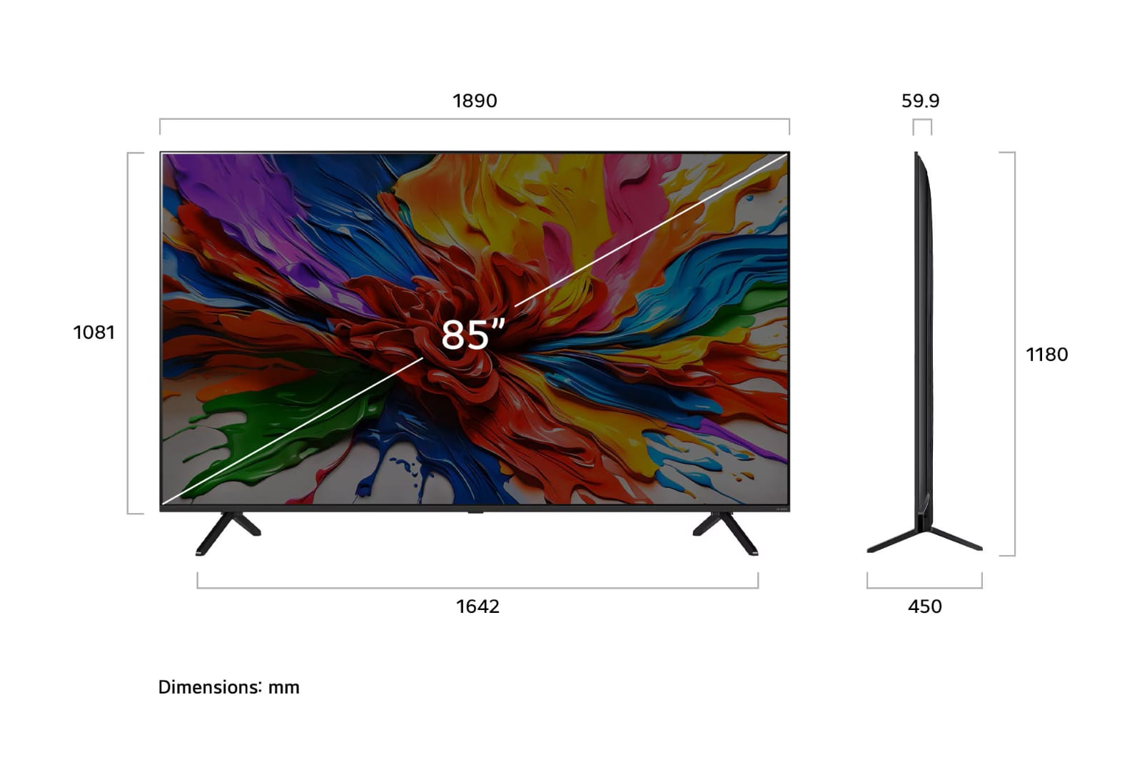 TV LG 85QNED92 WITH STAND
