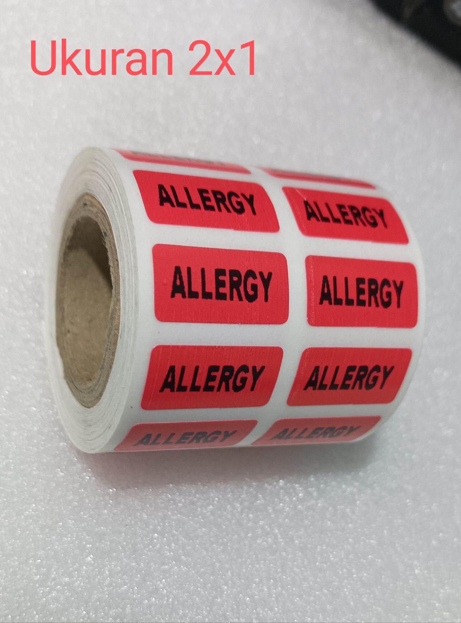 STICKER ALLERGY ROLL @2500 PCS/ROLL