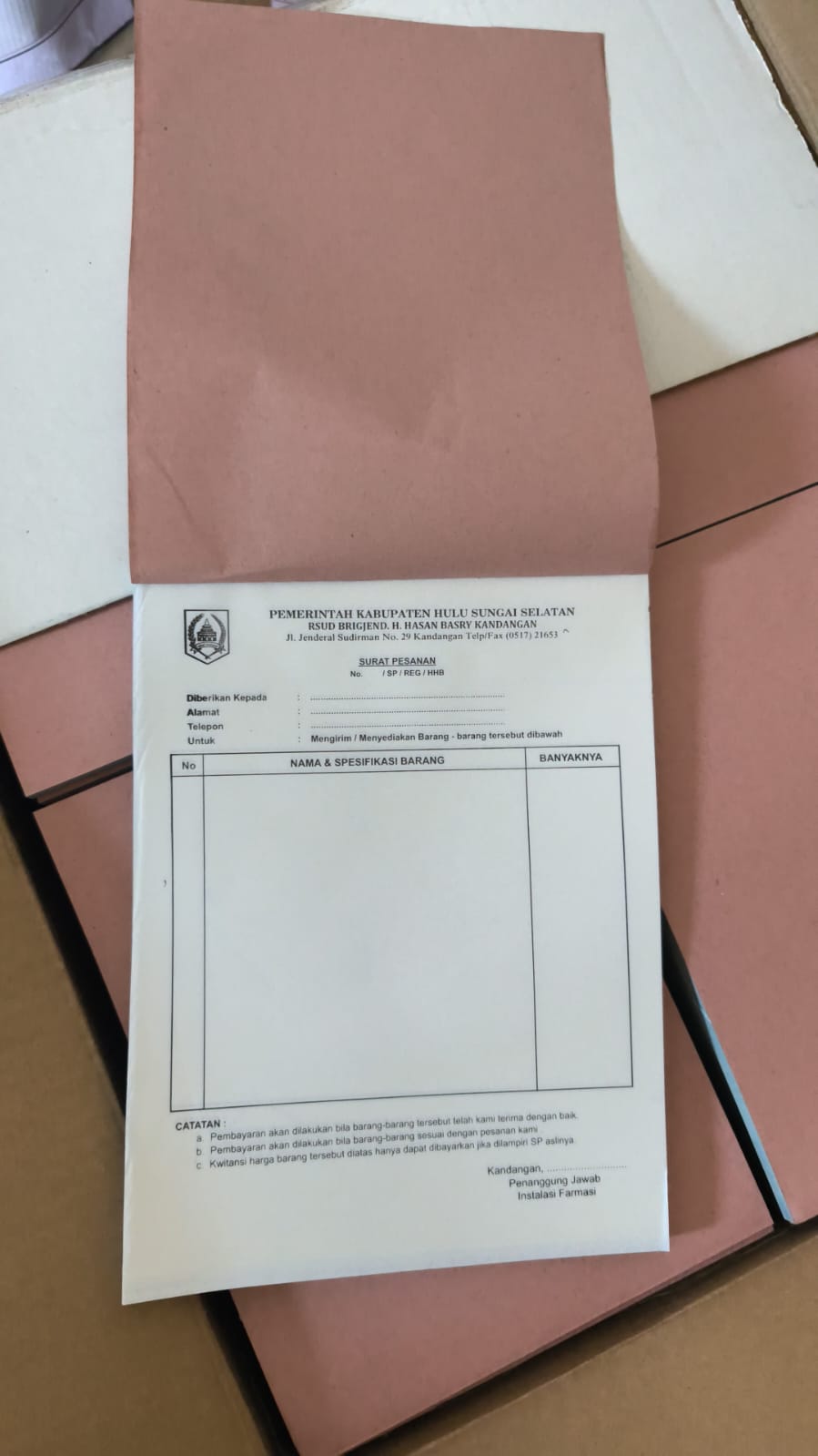SURAT PESANAN CETAK 2 PLY PUTIH KUNING (NCR)