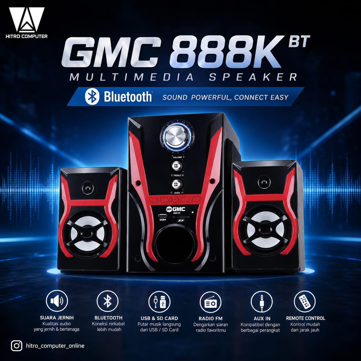 SPEAKER GMC 888K BLUETOOTH
