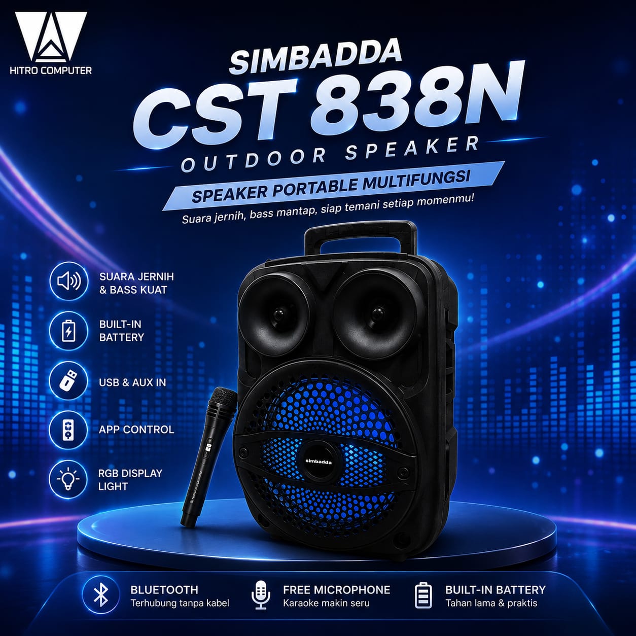 SPEAKER SIMBADDA CST 838 + MICROPHONE