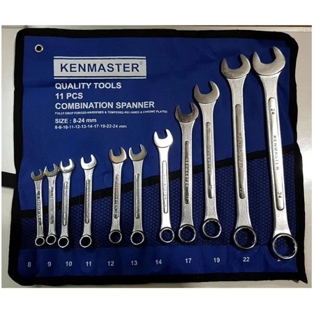 Kunci Ring Pas 11 pcs 8 - 24 mm set KENMASTER