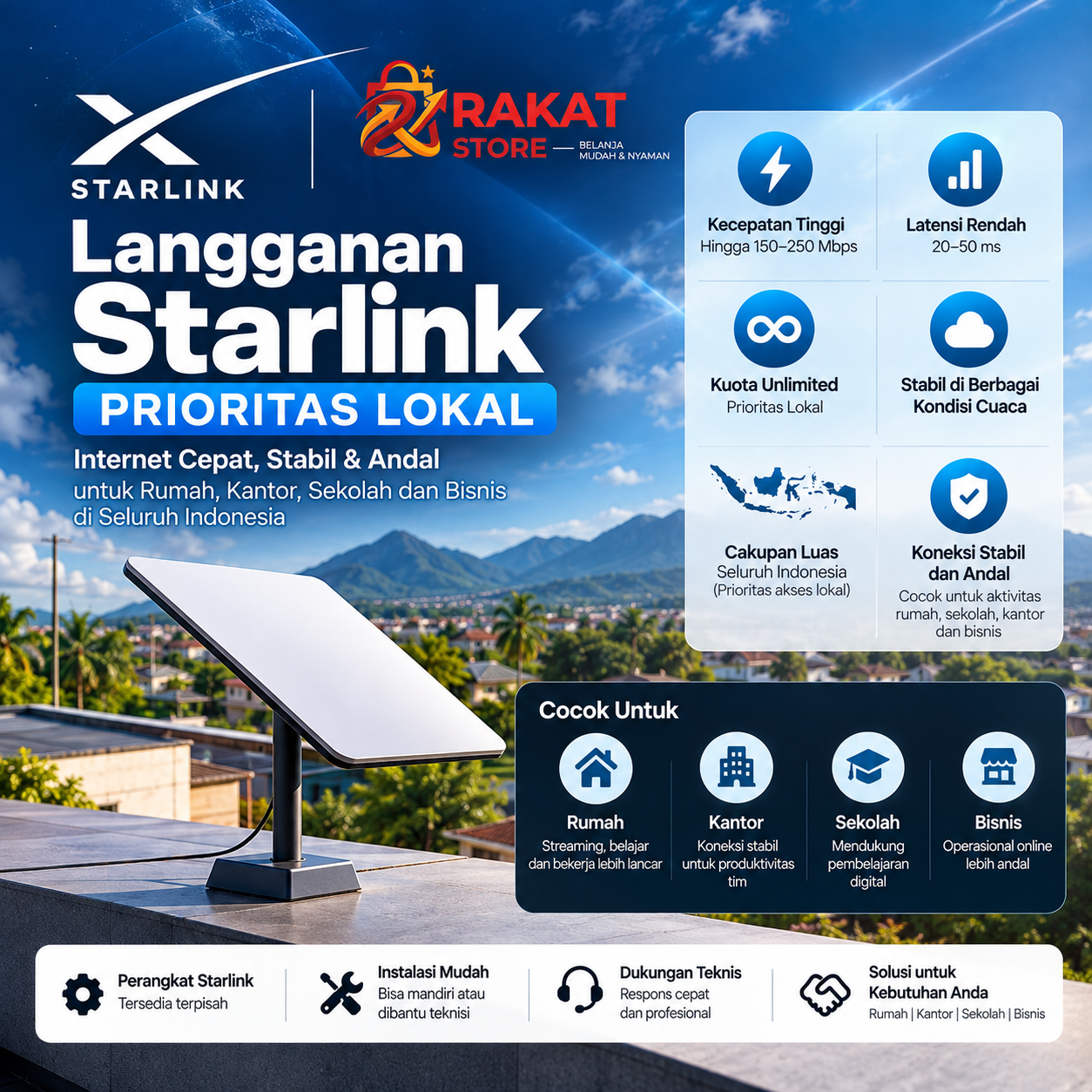 Paket Langganan Starlink Prioritas Lokal perbulan