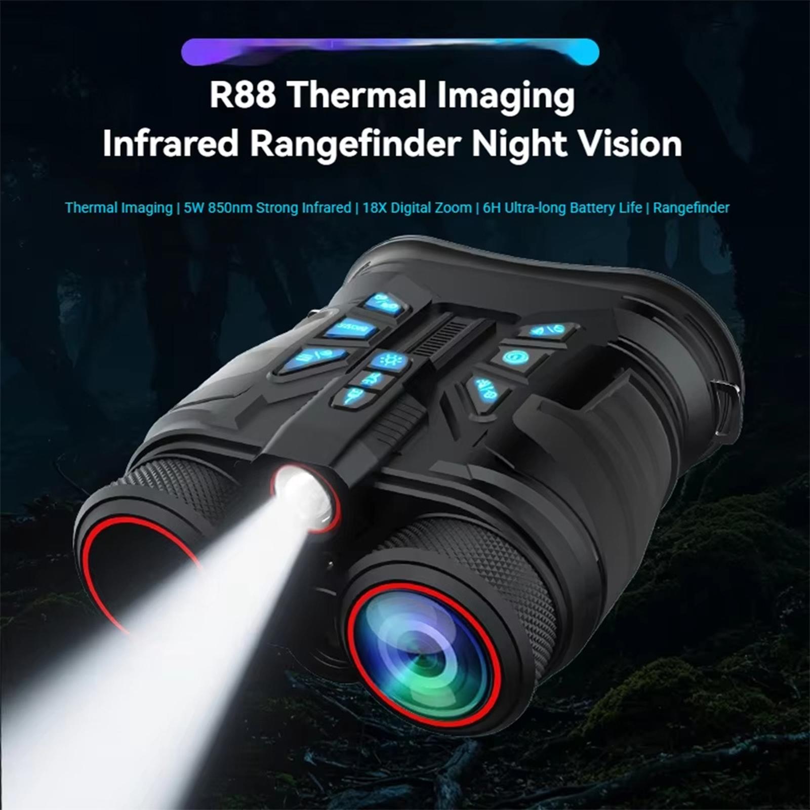 Teropong Binocular Telescope Outdoor Night Vision WiFi 18X 5K Hitam R88 Ponbos